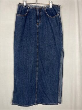 Vintage Y2K Bubblegum USA Denim Jean Maxi Skirt